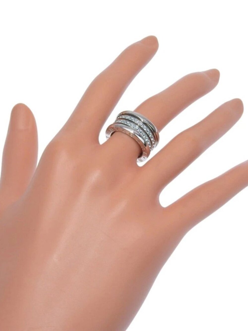 BVLGARI B-Zero1 Ring Be zero one 4 bands pink K18 white gold/garnet #3.9(U...